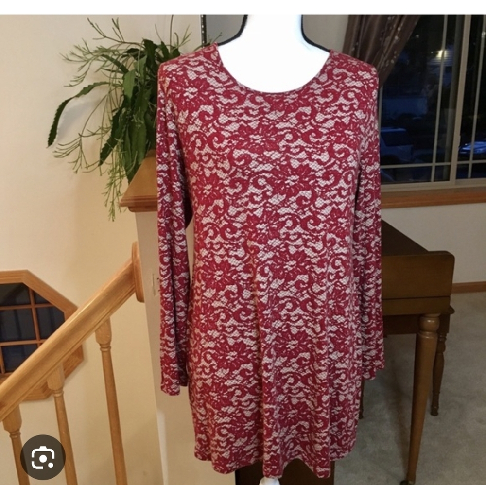 J. Jill floral lace print Tunic Top sz medium